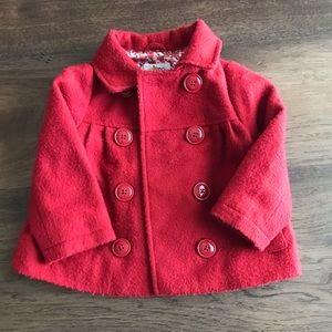 Circo brand red peacoat in 18 mos. button closure